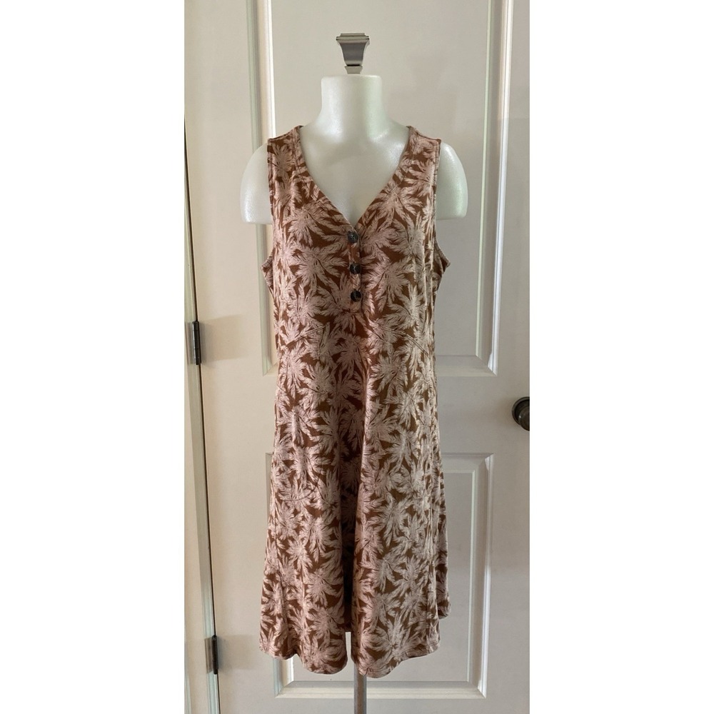 J Jill Rust Sleeveless Pullover Coastal Dress Cotton Modal Size PM Casual Resort